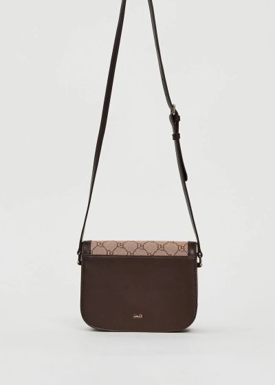 Дамска жакардова crossbody чанта - кафява елегантност GAUDI (SKU) 12504