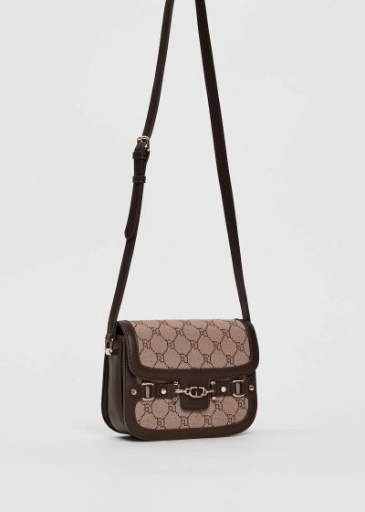 Дамска жакардова crossbody чанта - кафява елегантност GAUDI (SKU) 12504