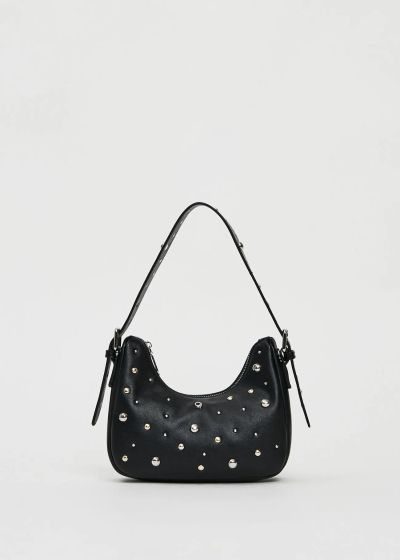 Mini bag with eyelets – black chic and spectacular design GAUDI (SKU) 12452