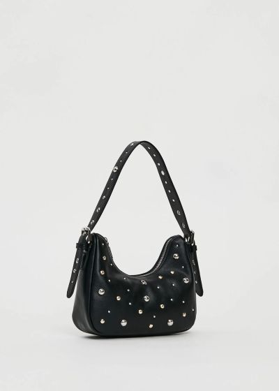 Mini bag with eyelets – black chic and spectacular design GAUDI (SKU) 12452