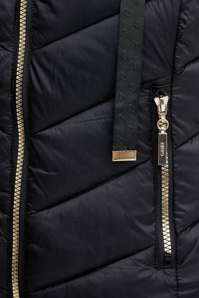 Black women's thermal jacket with hood - Warm and stylish solution! GAUDI (SKU)521BD35003.