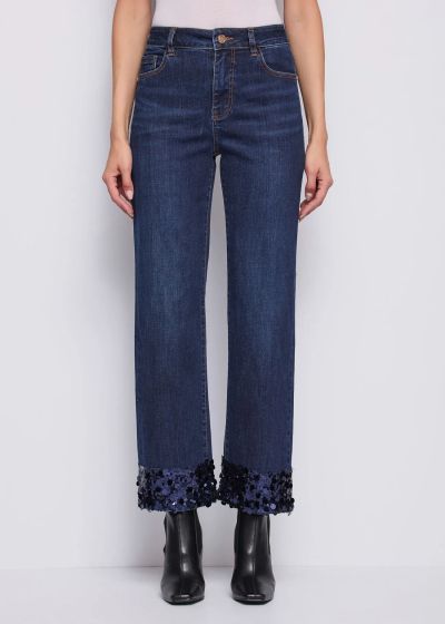Women's wide-leg jeans with sequins - Keep up with fashion! GAUDI (SKU)521BD26009