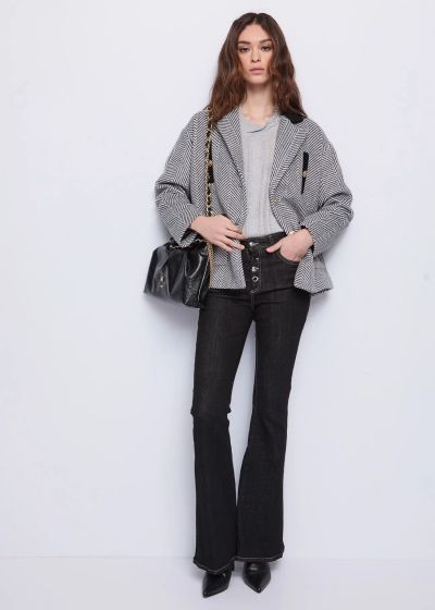 Fine gray sweater with stones - elegant style! GAUDI (SKU)521BD53049