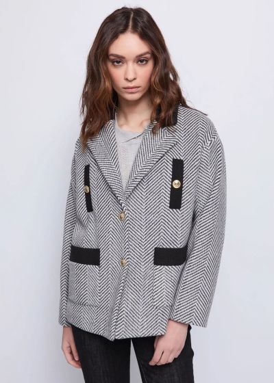 Stylish gray women's coat - elegance and comfort! GAUDI (SKU)521BD35028