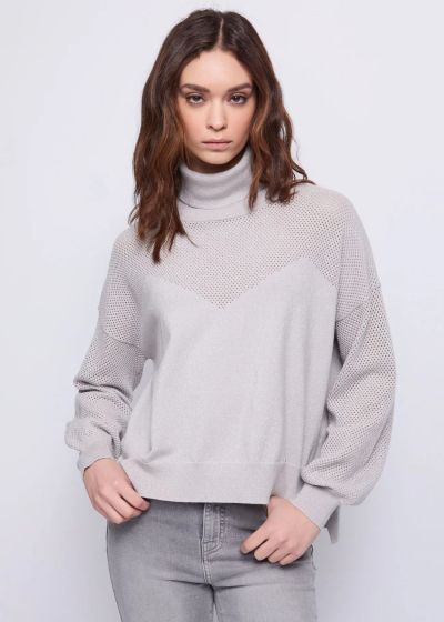 Fine gray polo neck sweater - elegant comfort!GAUDI (SKU)521BD53051