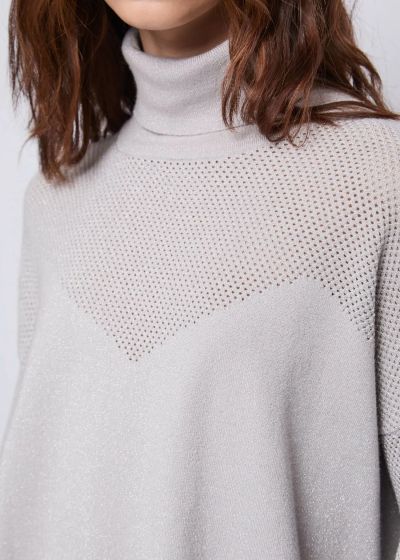 Fine gray polo neck sweater - elegant comfort!GAUDI (SKU)521BD53051