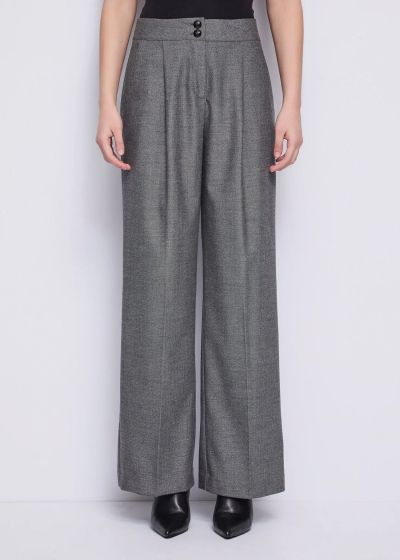 Gray high-waisted trousers - elegant style! GAUDI (SKU)521FD25006