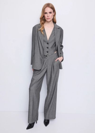 Gray high-waisted trousers - elegant style! GAUDI (SKU)521FD25006