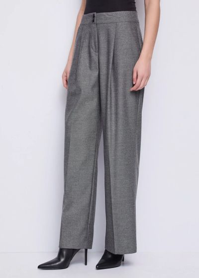 Gray high-waisted trousers - elegant style! GAUDI (SKU)521FD25006