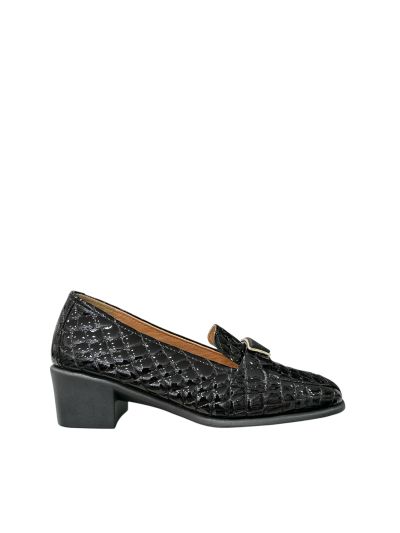 Black women's shoes with a molded heel - Classic!RELAX ANATOMIC (SKU)5295