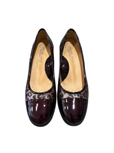 Burgundy shoes with leopard heel - elegance and style!RELAX ANATOMIC (SKU)40038