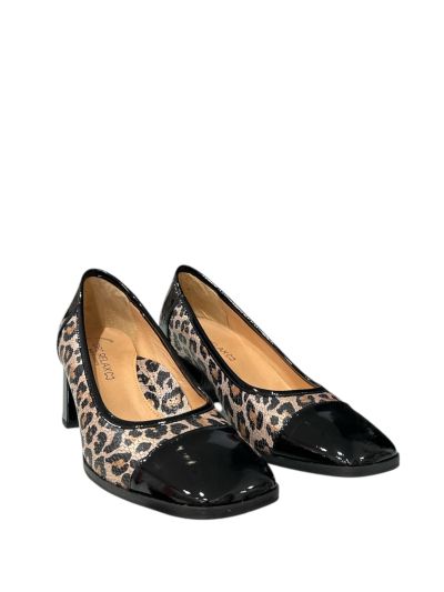 Elegant black animal print heeled shoes RELAX ANATOMIC (SKU)62031