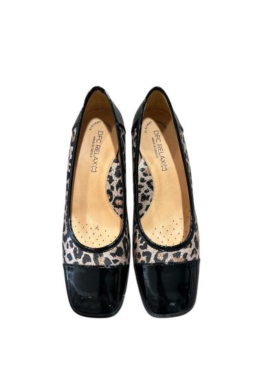 Elegant black animal print heeled shoes RELAX ANATOMIC (SKU)62031