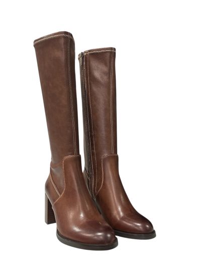 Brown leather boots - elegance and comfort for every day! REGARDE LE CIEL(SKU)MATILDE04.