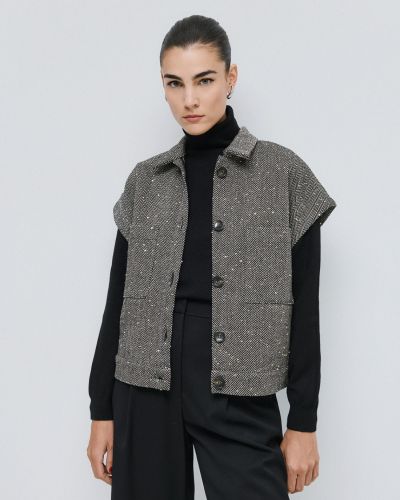Women's short sequin vest - elegant comfort ACCESS FASHION (SKU) 1087