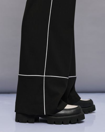 Women's black pants with contrasting details ACCESS FASHION (SKU) 5000
