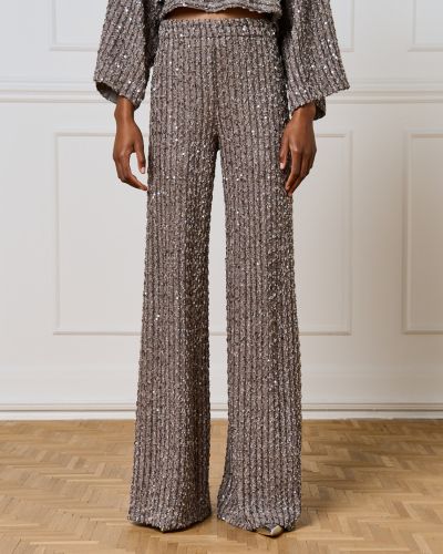 Women's wide-leg sequin pants - elegance and sparkle ACCESS FASHION (SKU) 5077