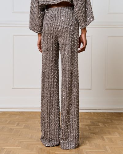 Women's wide-leg sequin pants - elegance and sparkle ACCESS FASHION (SKU) 5077