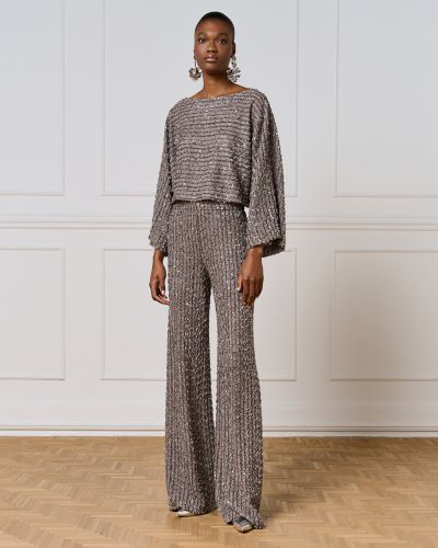 Women's wide-leg sequin pants - elegance and sparkle ACCESS FASHION (SKU) 5077