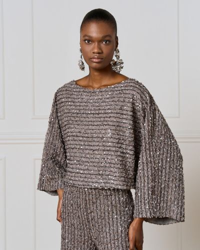 Elegant women's blouse with sequins - style and sparkle ACCESS FASHION (SKU) 2141
