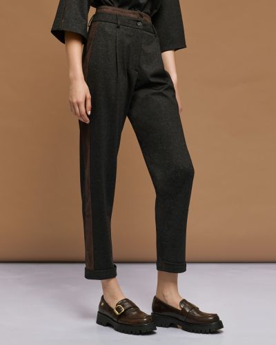 Women's pants with suede trims - style and comfort ACCESS FASHION (SKU) 5026