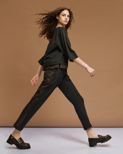 Women's pants with suede trims - style and comfort ACCESS FASHION (SKU) 5026