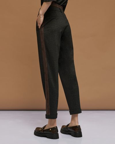 Women's pants with suede trims - style and comfort ACCESS FASHION (SKU) 5026