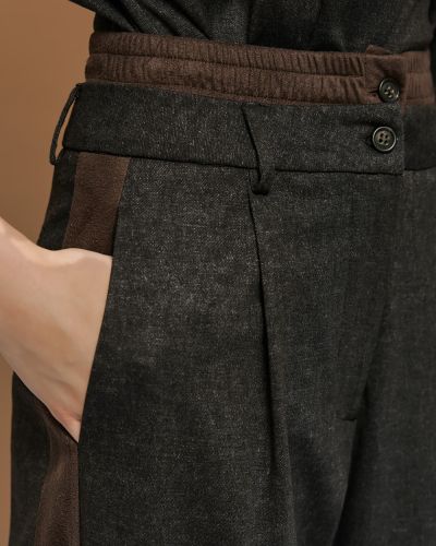 Women's pants with suede trims - style and comfort ACCESS FASHION (SKU) 5026