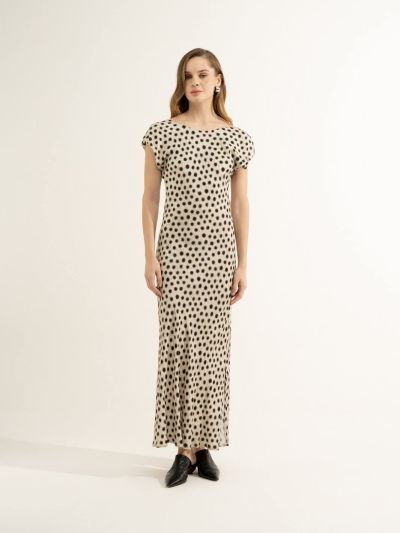 Women's long polka dot dress - elegance and comfort LE SARTE DEL SOLE (SKU) 3590