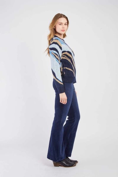 Women's jacquard sweater with abstract print DERHY (SKU) A540022