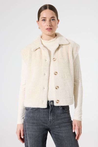 Бял Пухкав Къс Елек - Елегантен и Топъл GARCIA (SKU) I50299
