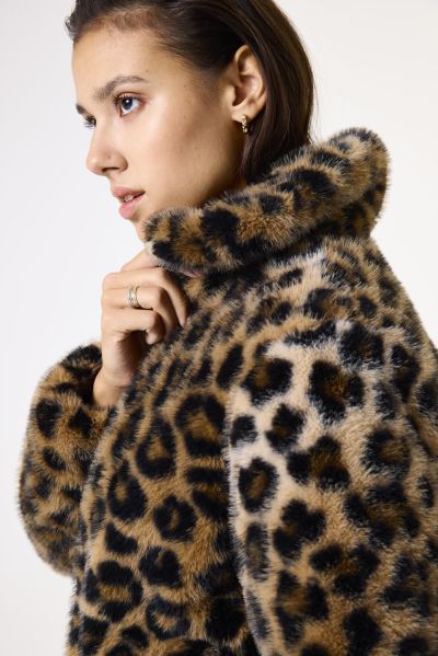 Jacket with animal print and fur - style and warmth GARCIA (SKU) GJ500911