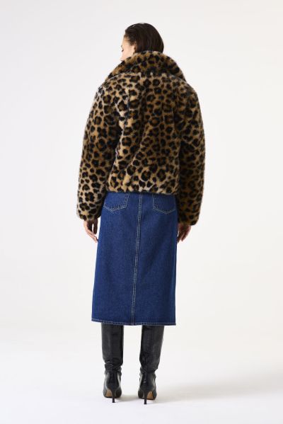 Jacket with animal print and fur - style and warmth GARCIA (SKU) GJ500911