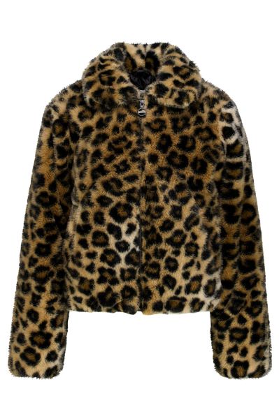 Jacket with animal print and fur - style and warmth GARCIA (SKU) GJ500911