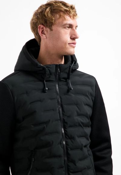 Black men's jacket with hood - style and comfort NO EXCESS (SKU) 29630819SN