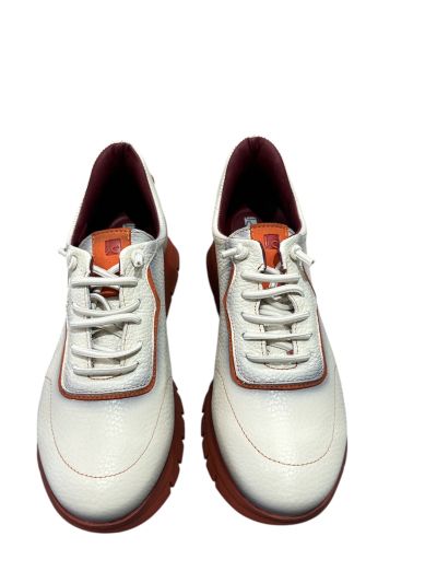 White women's sneakers with orange - Casual and stylish!JOSE SAENZ (SKU)2261