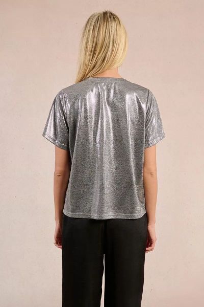 Silver Women's T-Shirt - Spectacular Shine & Comfort MOLLY BRACKEN (SKU) GW09DN