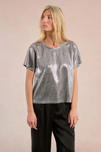 Silver Women's T-Shirt - Spectacular Shine & Comfort MOLLY BRACKEN (SKU) GW09DN