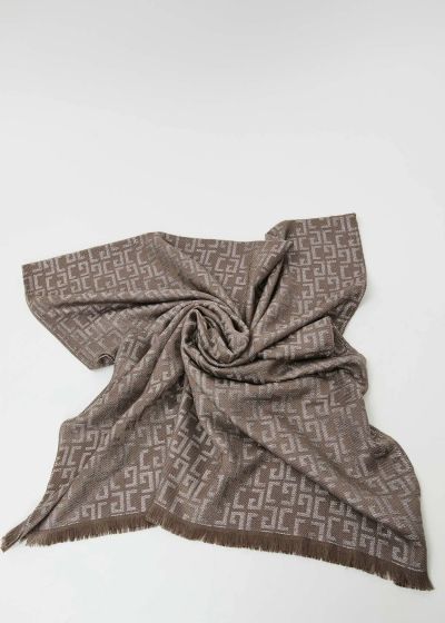 Silver-brown scarf "Duller" with logo - elegance and style GAUDI (SKU) 12608