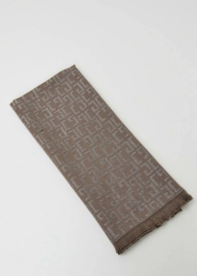Silver-brown scarf "Duller" with logo - elegance and style GAUDI (SKU) 12608