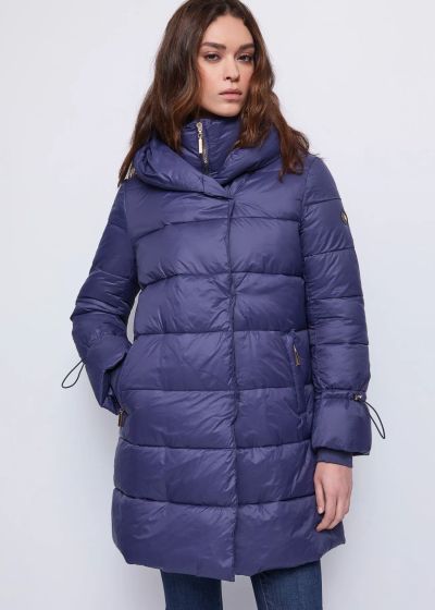 Blue women's long jacket - elegance and warmth. GAUDI(SKU)521BD35010