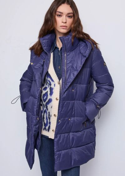 Blue women's long jacket - elegance and warmth. GAUDI(SKU)521BD35010