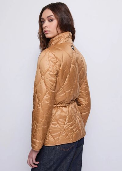 Brown short quilted jacket - elegance and warmth! GAUDI (SKU)521BD35015