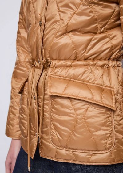 Brown short quilted jacket - elegance and warmth! GAUDI (SKU)521BD35015