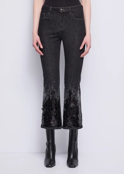 Women's high-waisted jeans with sequins GAUDI (SKU)521FD26005