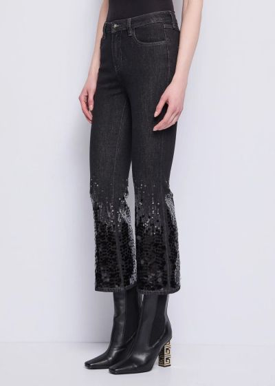 Women's high-waisted jeans with sequins GAUDI (SKU)521FD26005