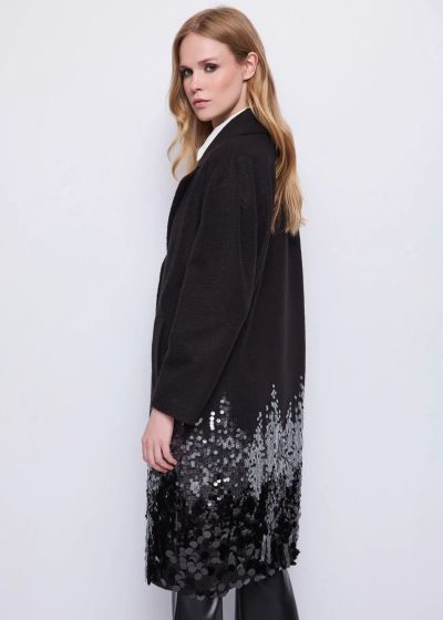 Oversized coat with sequins: Spectacular look and warmth! GAUDI (SKU)521FD35008