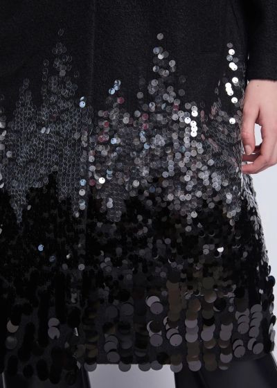 Oversized coat with sequins: Spectacular look and warmth! GAUDI (SKU)521FD35008