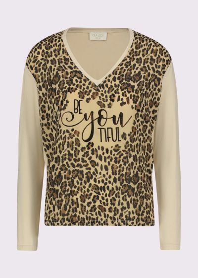 Leopard blouse with V-neck - style and elegance! GAUDI (SKU)521BD64032