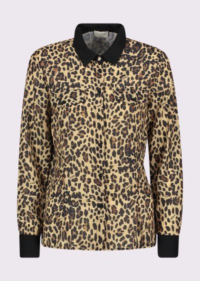 Leopard shirt with collar - style and elegance! GAUDI (SKU)521BD45009
